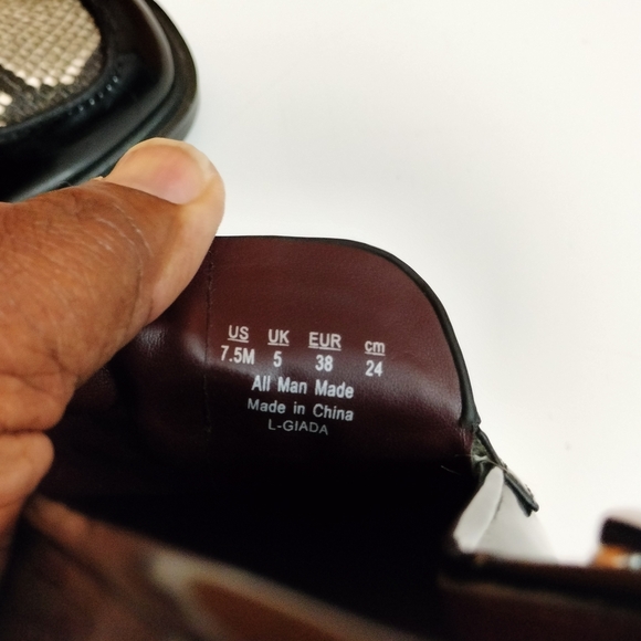 Franco Sarto Black and Tan Patterned Slingback Flats Size 7.5 Medium - Picture 7 of 7